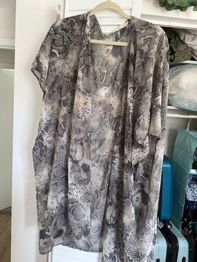 Snake Print Kimono Cover-Up